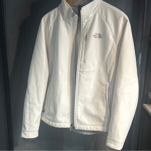 Women’s large The North Face White Softshell Jacket with Stand Collar